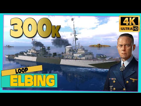 Destroyer Elbing on map Loop, 301k damage - World of Warships