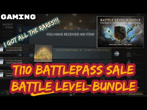 BUYING 2 BATTLE LEVEL BUNDLE - BATTLEPASS SALE AND T1 OPENING AGAIN | I GOT ALL THE RARES! [DOTA 2]