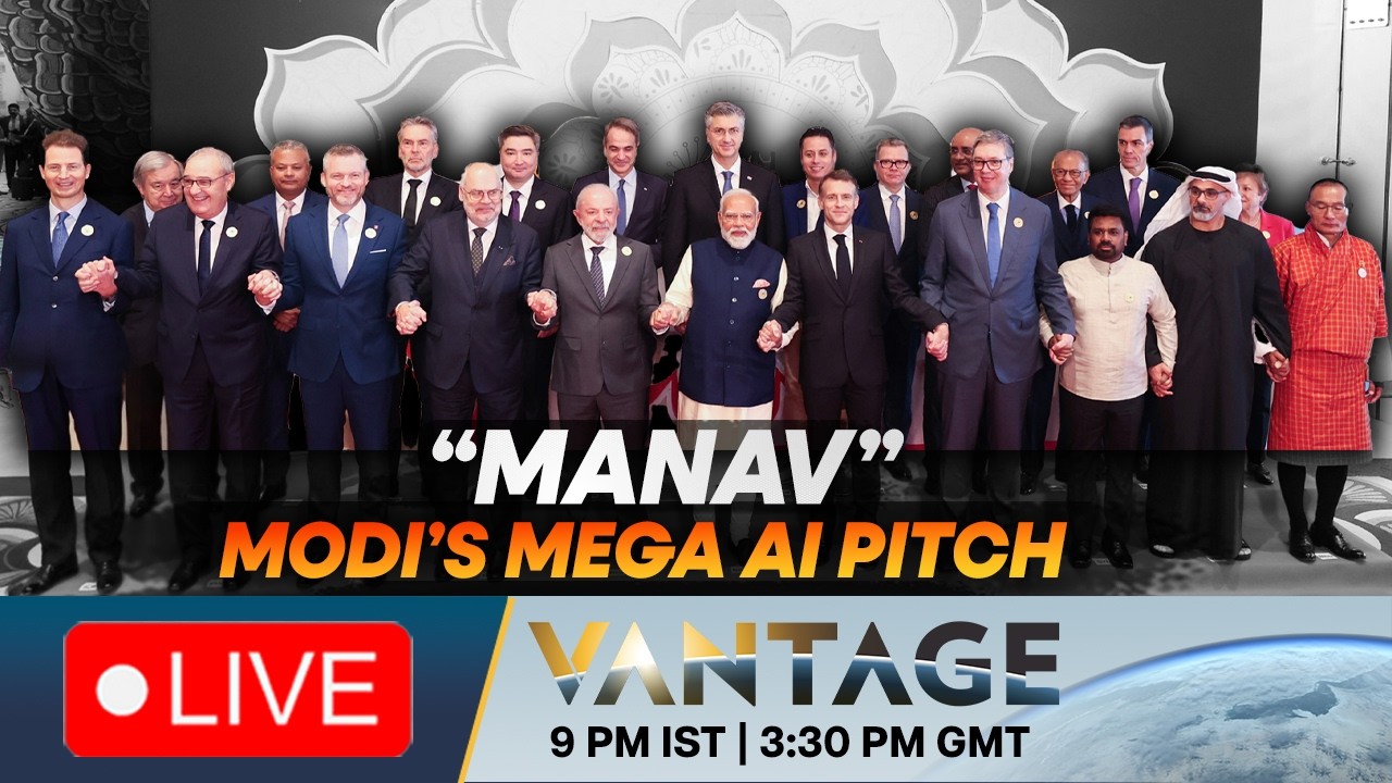 LIVE| PM Modi Calls for "Human-Centric AI"; Secures Billion-Dollar AI Bets | Vantage on Firstpost