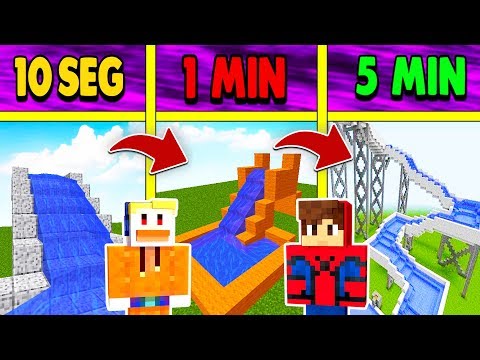 DE PARQUE ACUÁTICO EN 10 SEGUNDOS NOOB A PARQUE ACUÁTICO EN 5 MINUTOS PRO EN MINECRAFT !!