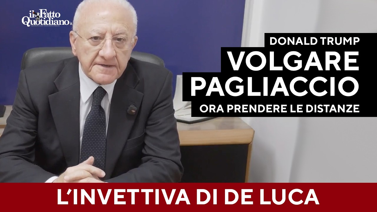 Trump, il papa e l'esercito israeliano. De Luca ne ha per tutti: "Volgare pagliaccio"