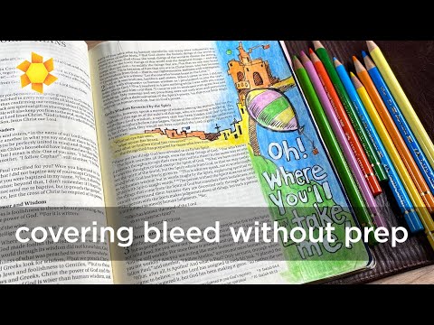 Bible Journaling: Covering Ghosting/Bleeding WITHOUT page prep