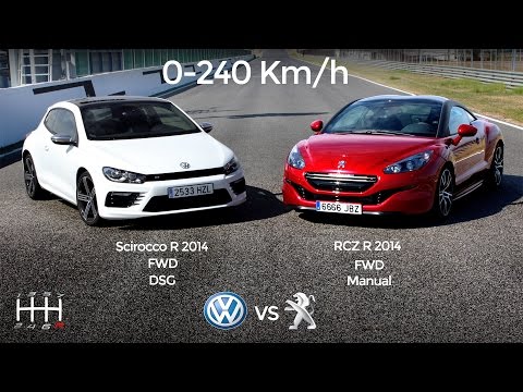 BATTLE!! VOLKSWAGEN Vs PEUGEOT - Scirocco R 280Hp Vs Rcz R 271Hp - FWD Vs FWD