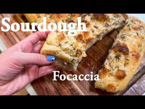 🌿 Homemade Sourdough Focaccia with Fresh Garden Herbs 🌿 🍞 Easy, NO Knead, Delicious Bread