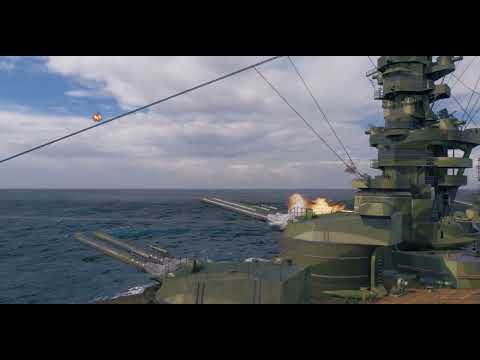 IJN Fuso AA guns in action