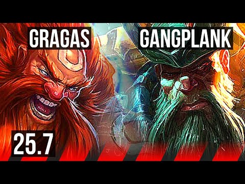 GRAGAS vs GANGPLANK (TOP) | 12/2/8, Legendary | EUW Diamond | 25.7