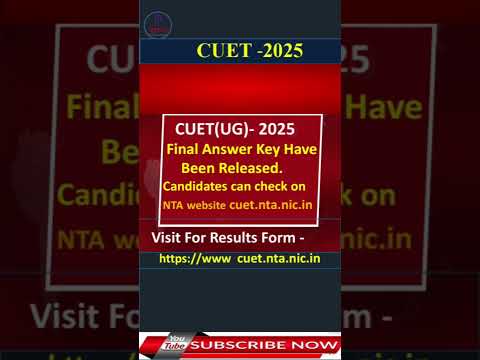 CUET(UG)- 2025, Final Answer Key Have Been Released.#cuet #answer #answerkey #youtubeshorts #neet