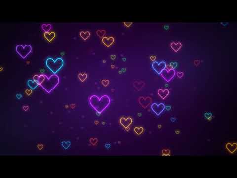 Neon Love Hearts Flying and  Neon Glow Love Hearts Rainbow Fluorescent Lights