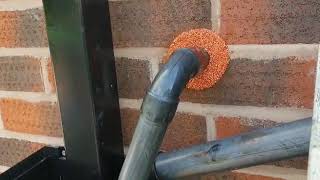 How to fill in holes around waste pipes.