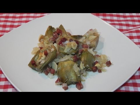 Receta fácil de alcachofas al horno con jamón
