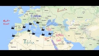 Countries and Trade Routes near Mediterranean Sea