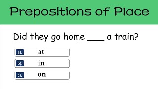 English Grammar Exercise - Prepositions of Place [ AT, IN, ON ]