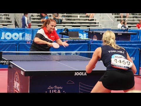 2018 World Veteran Championships Table Tennis - Singles Semis & Finals - Table 8
