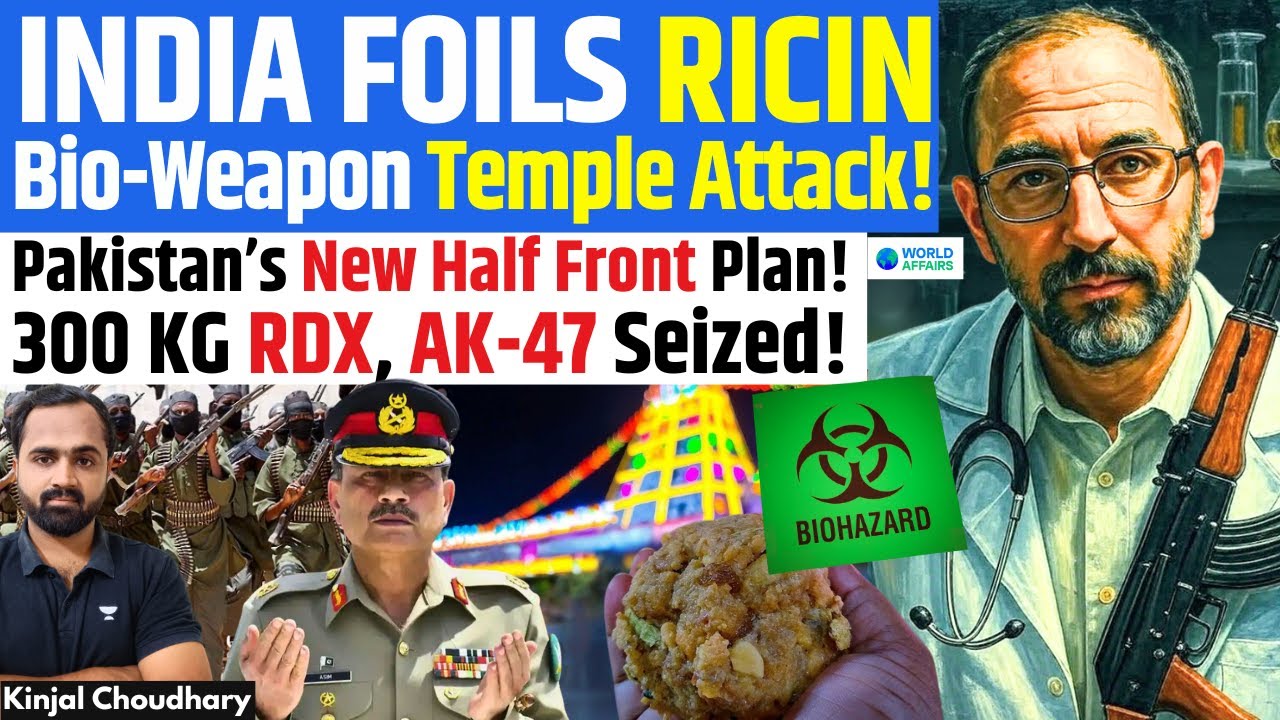 Pak's Multiple Terror Plan Foiled - RICIN Bioweapon Temple Attack! 300 KG RDX, AK-47 Seized! Kinjal