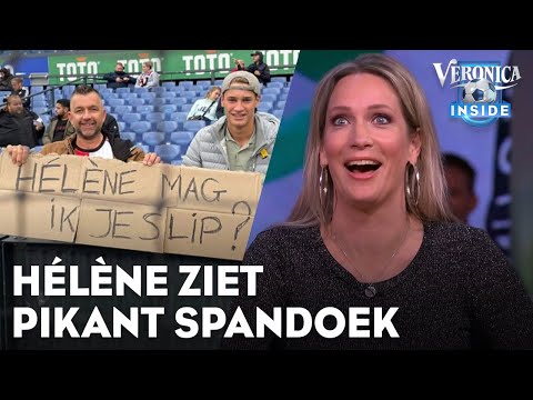 Hélène ziet spandoek in De Kuip: 'Dat zou ik ze niet aanraden' | VERONICA INSIDE