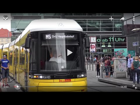 Eine Fahrt durch Berlin Mitte auf der Straßenbahnlinie M5 (Juli 2015)