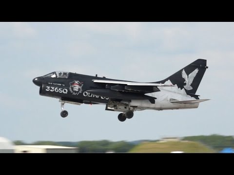 A-7 Corsair II Hellenic Air Force HAF arrival on Wednesday RIAT 2014