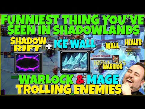 Funniest Thing You've Seen in Whole Shadowlands Expansion! Warlock & Mage Trolling Enemies In Arenas