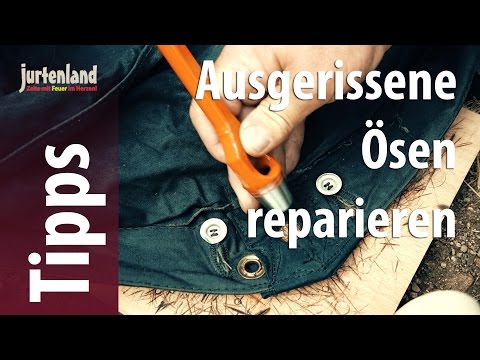 Ausgerissene Ösen reparieren / einschlagen  - Jurtenland