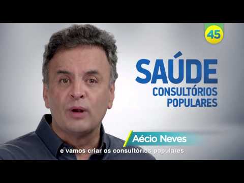 Comercial da campanha de Aécio Neves (10% da arrecadação em Saúde - 20/10/2014)