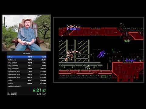 Arcathlon NES speedrun  in 4:22:19 by Arcus (Batman, Castlevania, Ninja Gaidens, SMBs, and Zeldas)