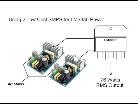 SMPS LM3886 Amplifier Project
