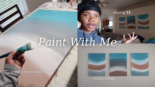 Saving $300 by creating my own art work | paint with me #diy