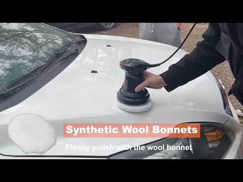MAXXT Random Orbital Buffer Polisher Waxer 6 inch Dual Action Car Waxer with 2 Polishing Bonnets