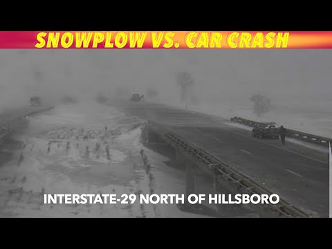BREAKING NEWS: Snowplow Verses Car Crash On Interstate-29