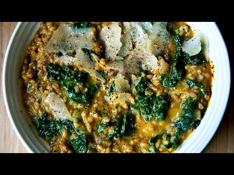 Farro Risotto with Butternut Squash and Kale