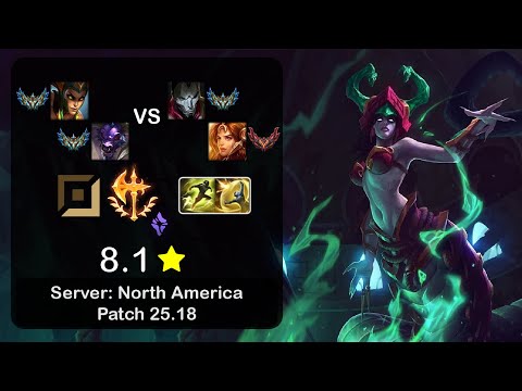 Cassiopeia APC + Alistar vs Jhin + Leona - NA Challenger - Patch 25.18