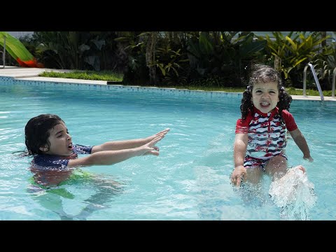 Baby Amira, wants to play in the pool