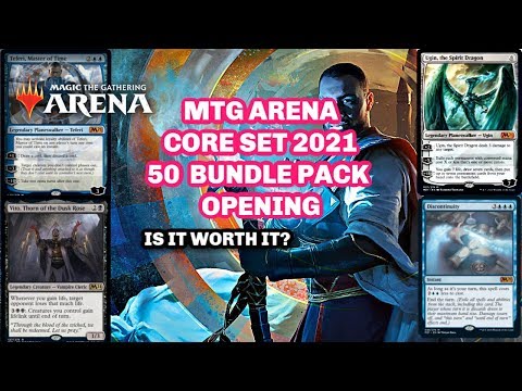 MTG ARENA Core Set 2021 M21 50 Pack Bundle Opening Worth it? Mtg Arena Wild Cards Mythics | MTGA