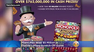 Miami Man Wins $5 Million In Florida Lottery Scratch-Off Game