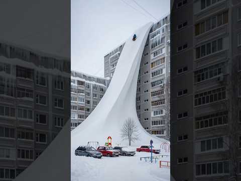 Выпало снега до 12 этажа #погода