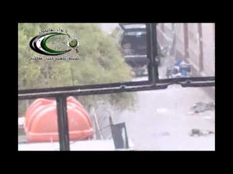 جثث لعدد من جنود النظام قتلوا بعد اقتحام كتيبة الشهيد حسين مفعلاني لأحد مواقع قوات النظام في شارع فلسطين في مخيم اليرموك في مدينة دمشق