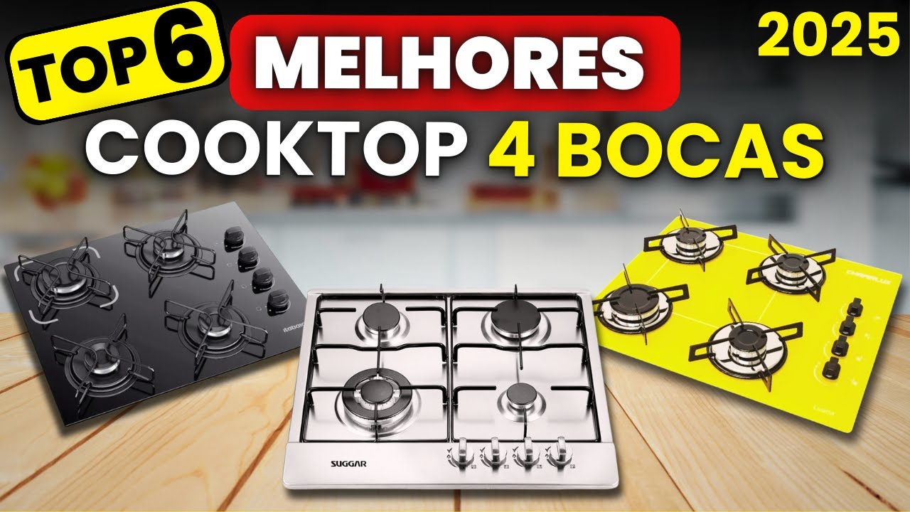 TOP 6 MELHORES COOKTOP 4 BOCAS 2024! Descubra qual o Melhor Cooktop 4 Bocas à Gás para Comprar!
