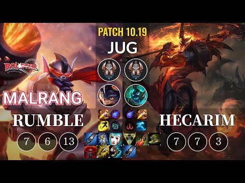 KT Malrang Rumble vs Hecarim Jungle - KR Patch 10.19