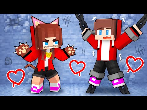JJ and CRAZY FAN Cat GIRL - Love Story - Maizen Minecraft Animation