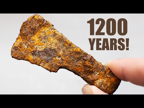 Medieval Battle Axe Restoration. Very Rusty Axe of the 8th-9th Century