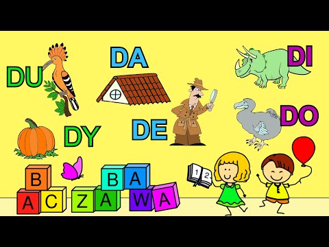 Nauka czytania sylab DA, DE, DI, DO, DU, DY - czytanie sylabowe - lekcja 3 dla dzieci. AbcZabawa