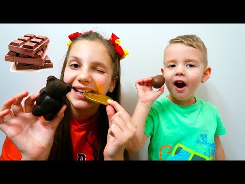 Andrei and Irochka staged a chocolate challenge | تحدي الحقيقي ضد الشوكلاتة