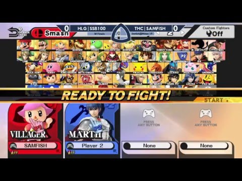 Sm4sh@Mines 19 - THC|SAMFISH (Villager) Vs. HLG|SSB100 (Marth) - Winners Finals