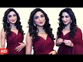 Uff Bawaal Donal Bisht Looks Mesmerizing In Red Saree Deep Neck Blouse At IBM Awards 2022