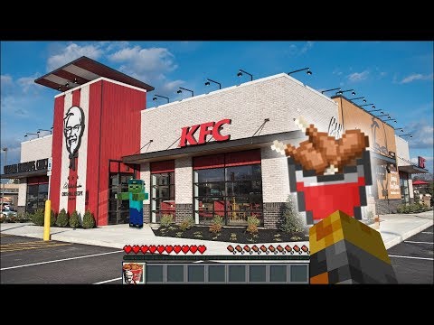Minecraft WORKING AT KFC WITH MY FRIENDLY ZOMBIE MARK!! TRAVELLING TO THE KFC DIMENSION!! Minecraft