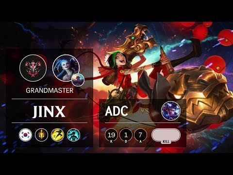 Jinx ADC vs Vayne - KR Grandmaster Patch 9.10