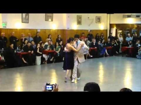  Maria Ines Bogado  and  Sebastian Jimenez  are  dancing  to  the  milonga  "  Reliquias Porteñas  "