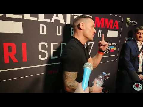 Kiefer Crosbie post fight media scrum at Bellator 227