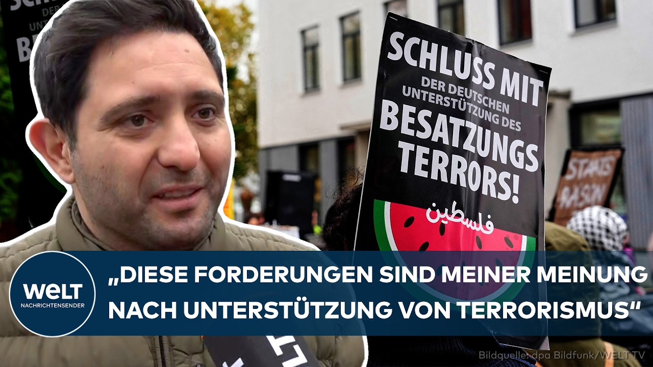 BERLIN: "Absurd!" Protest von Pro-Palästina-Gruppe vor Linken-Parteitag macht sprachlos