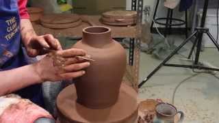 preview picture of video 'Trimming on the Potter's Wheel - How to Make a Large Pottery Urn - Part 2'